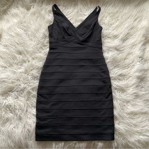 ali ro‎ black tiered sheath dress